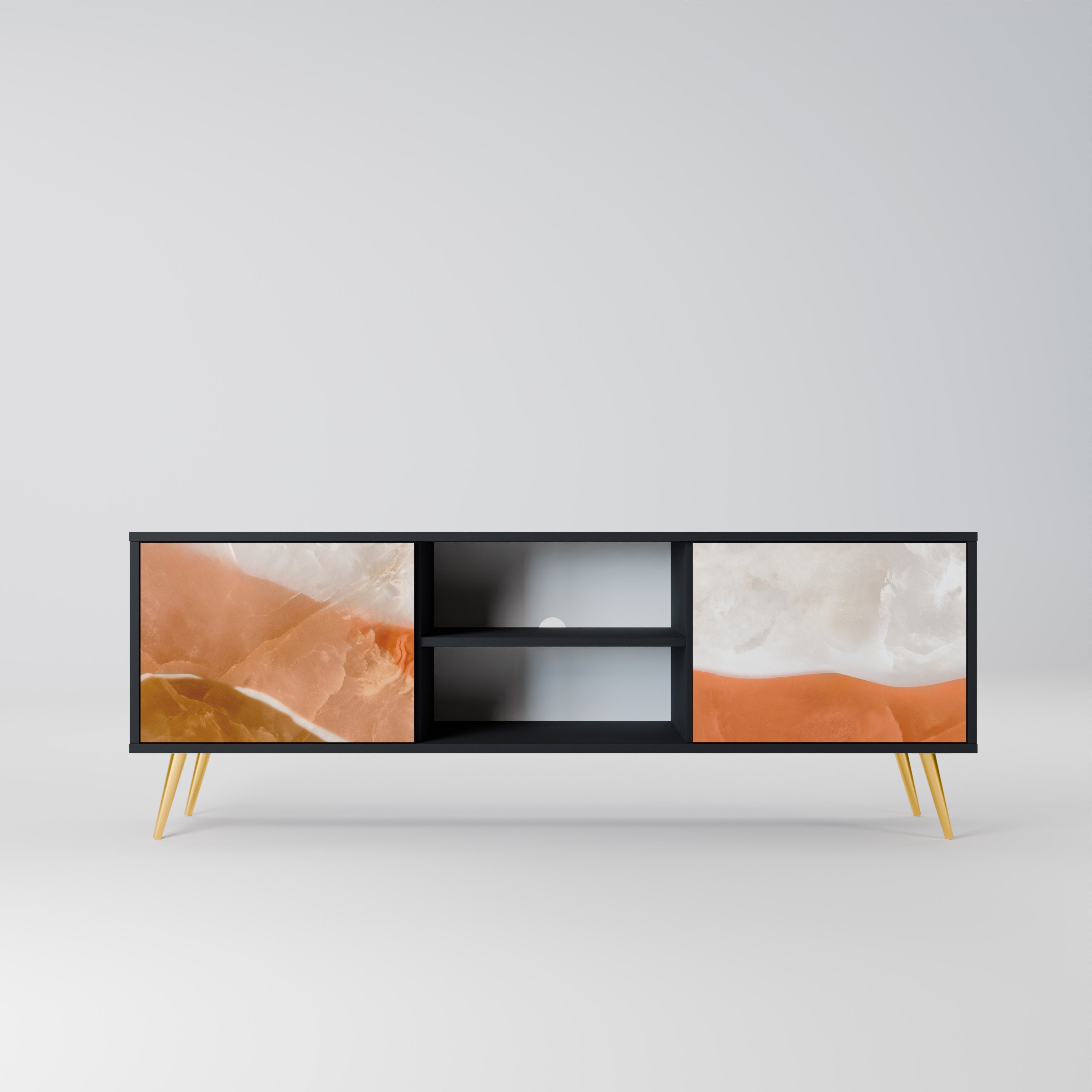 Mueble de TV de 2 puertas SPLENDOUR de SANDHILLS con acabado negro