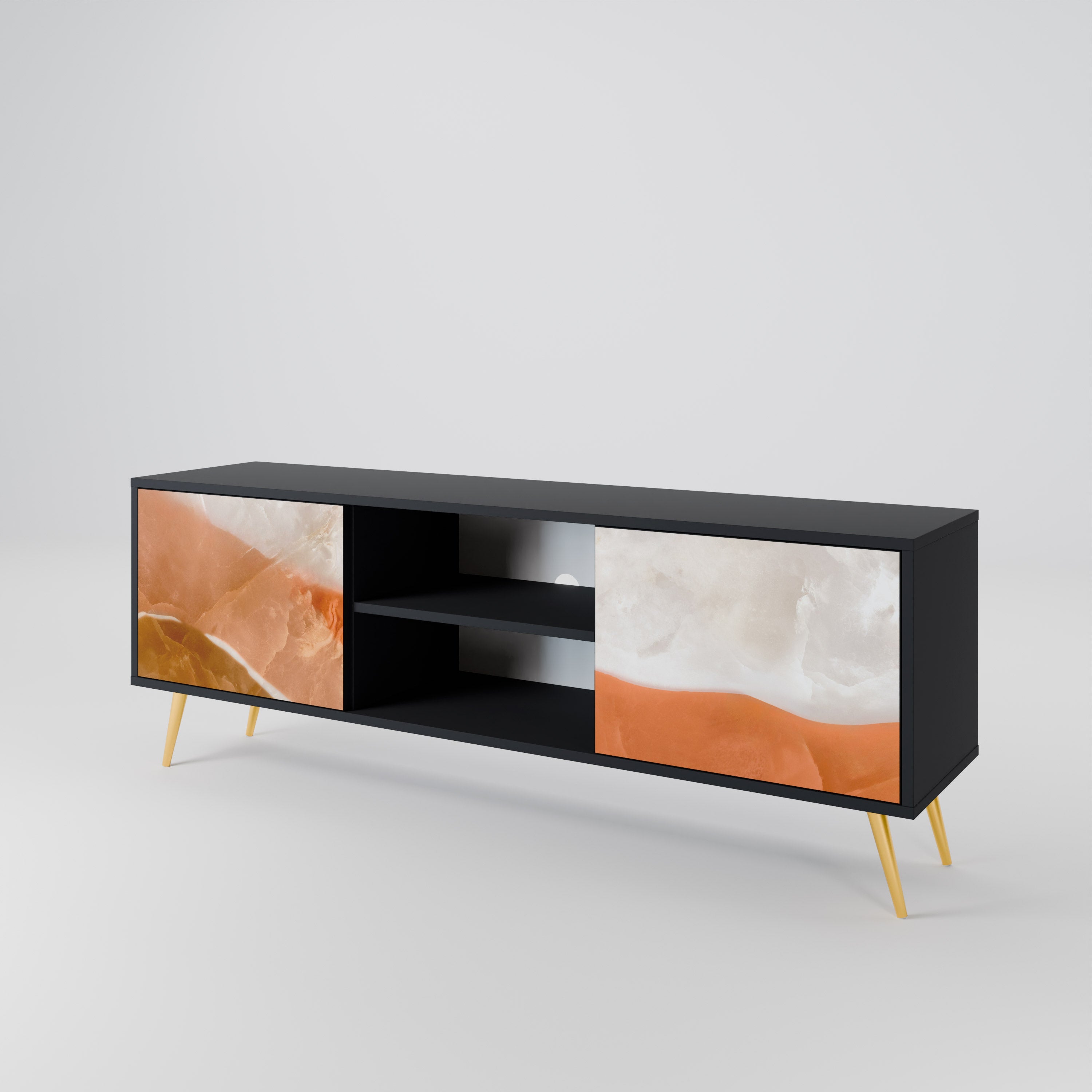 Mueble de TV de 2 puertas SPLENDOUR de SANDHILLS con acabado negro