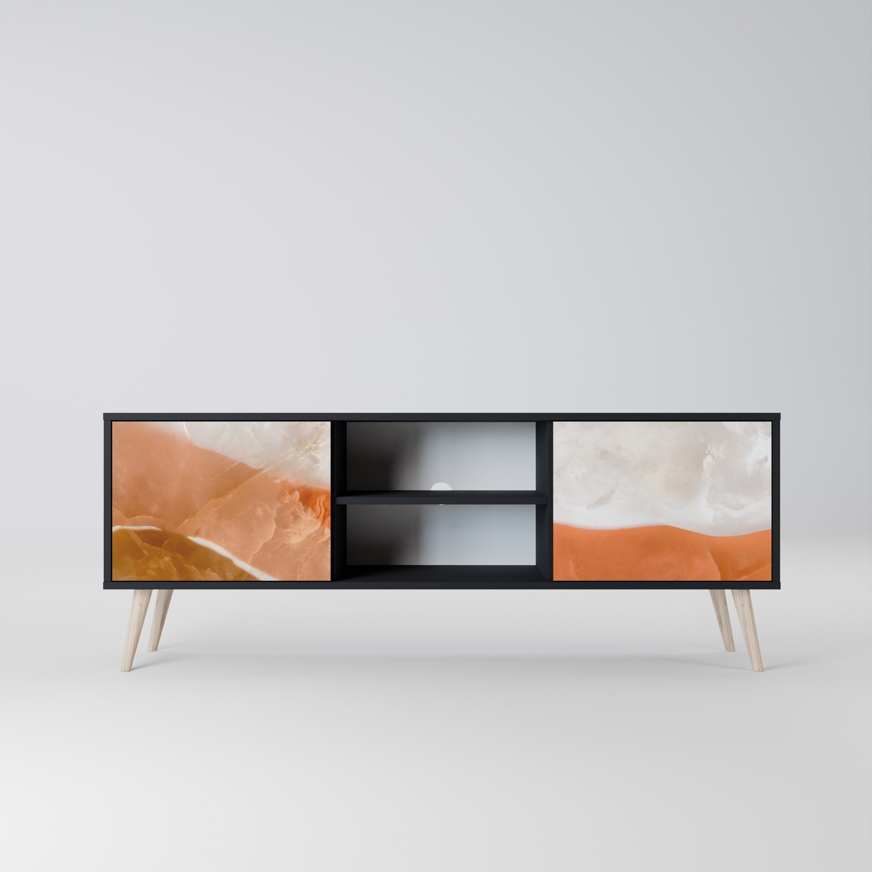 Mueble de TV de 2 puertas SPLENDOUR de SANDHILLS con acabado negro