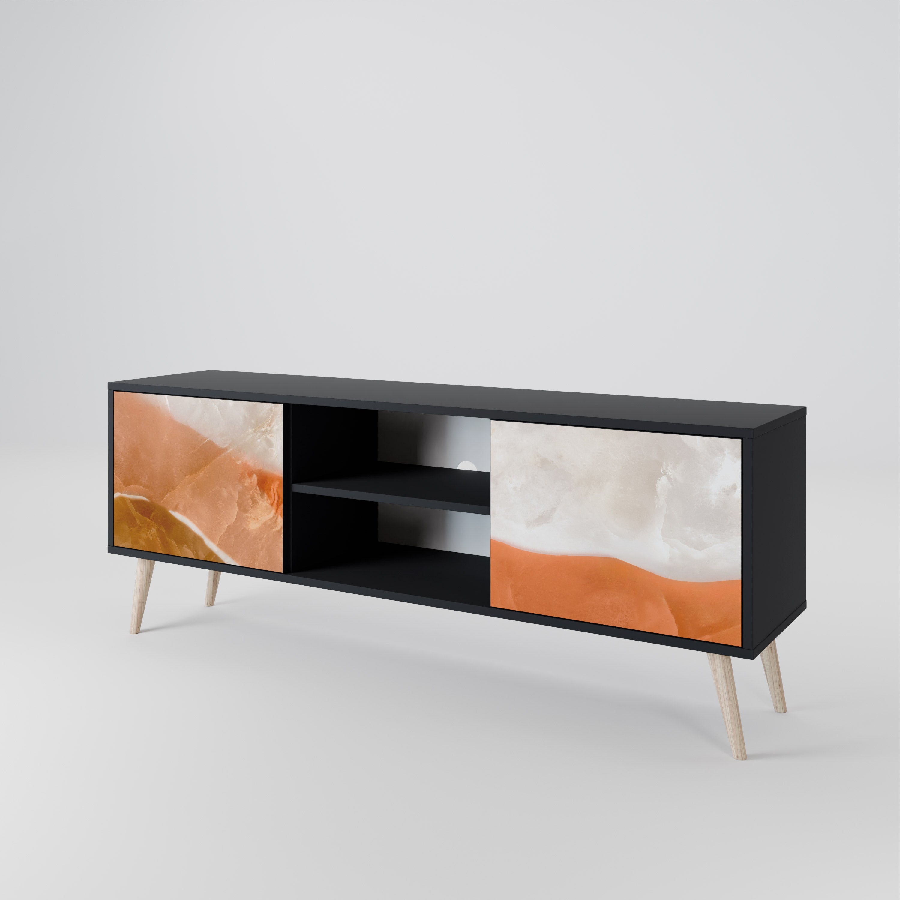 Mueble de TV de 2 puertas SPLENDOUR de SANDHILLS con acabado negro