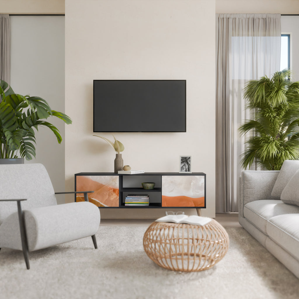 Mueble de TV de 2 puertas SPLENDOUR de SANDHILLS con acabado negro