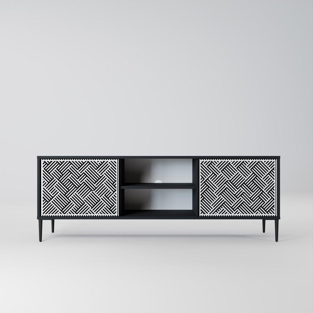 Mueble de TV de 2 puertas TEMPORARY SEQUENCE en acabado negro