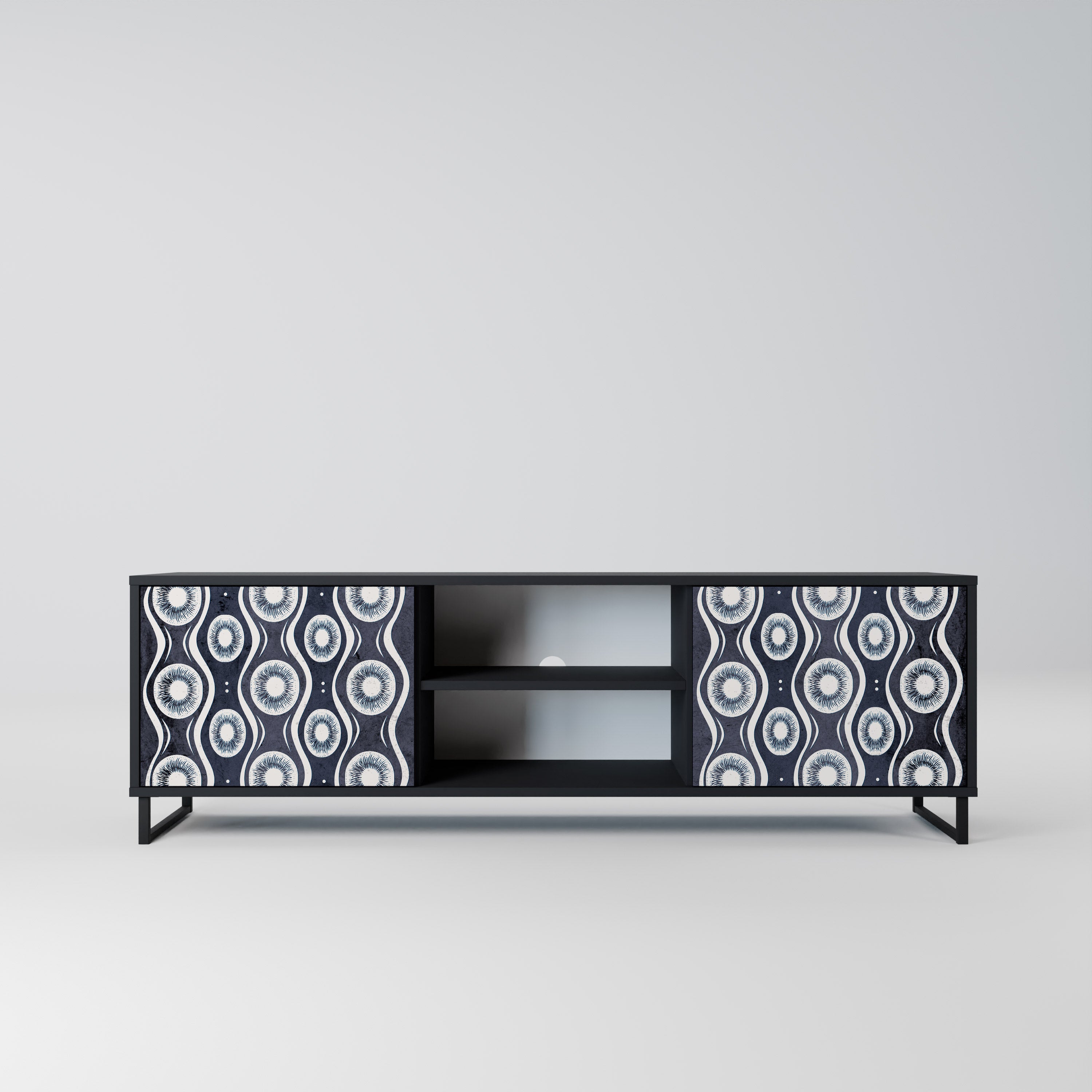 Mueble de TV de 2 puertas GRAPHITE EYES en acabado negro