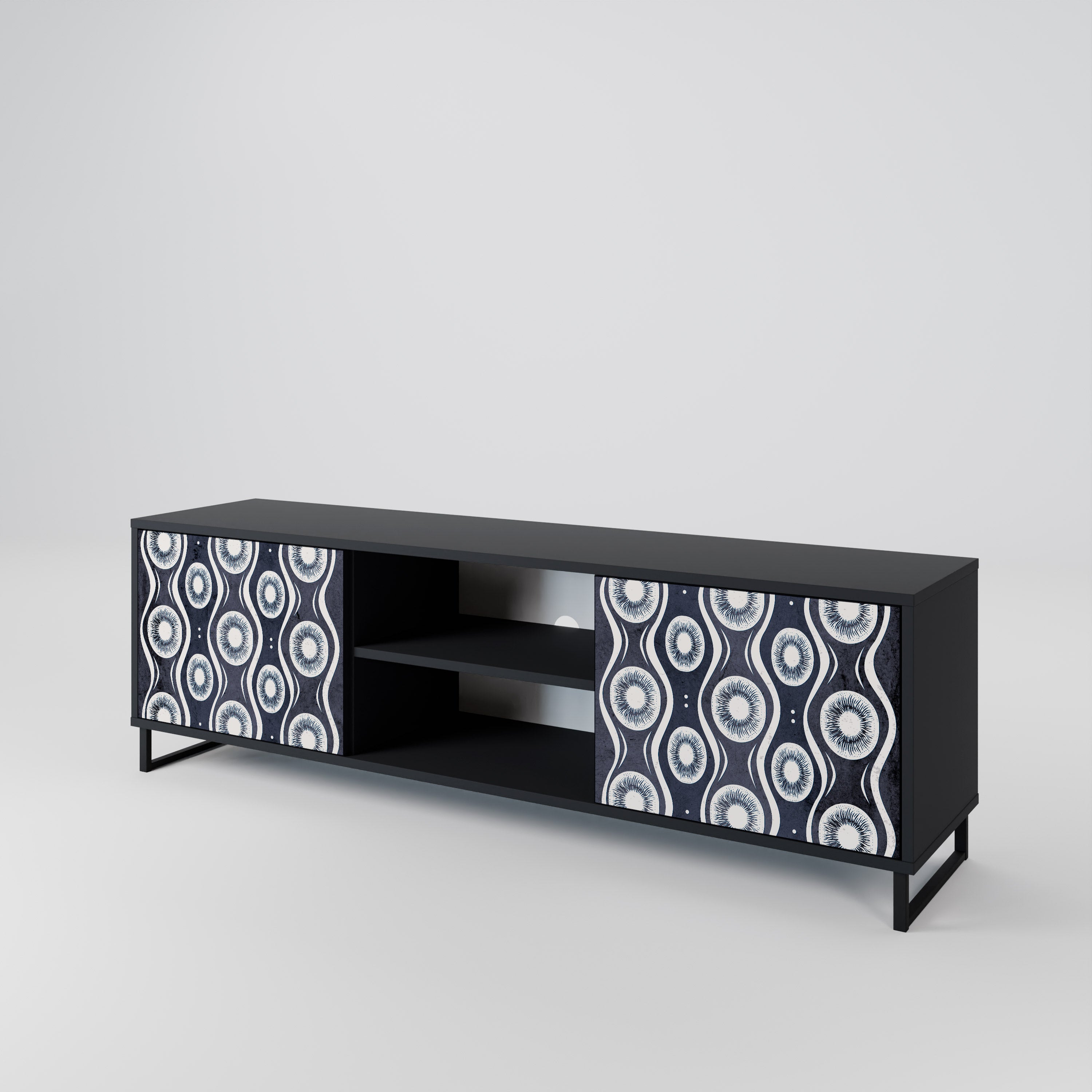 Mueble de TV de 2 puertas GRAPHITE EYES en acabado negro