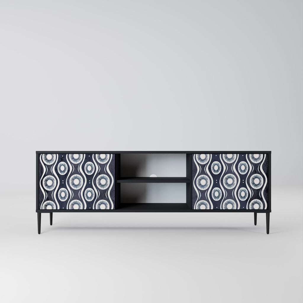 Mueble de TV de 2 puertas GRAPHITE EYES en acabado negro