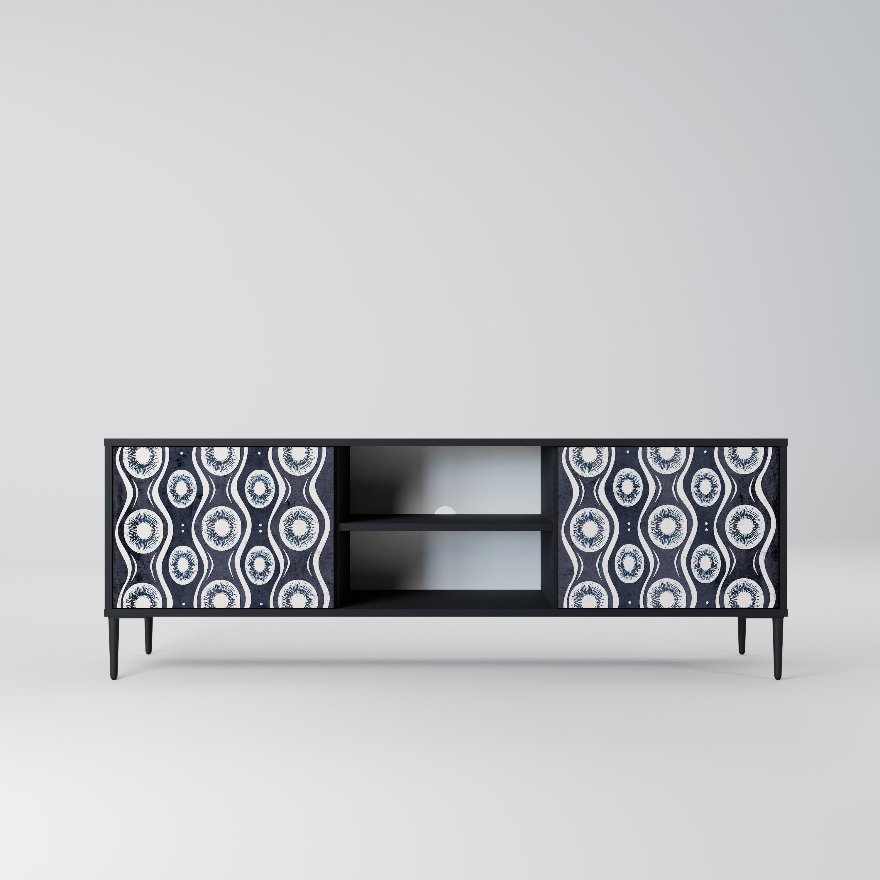Mueble de TV de 2 puertas GRAPHITE EYES en acabado negro