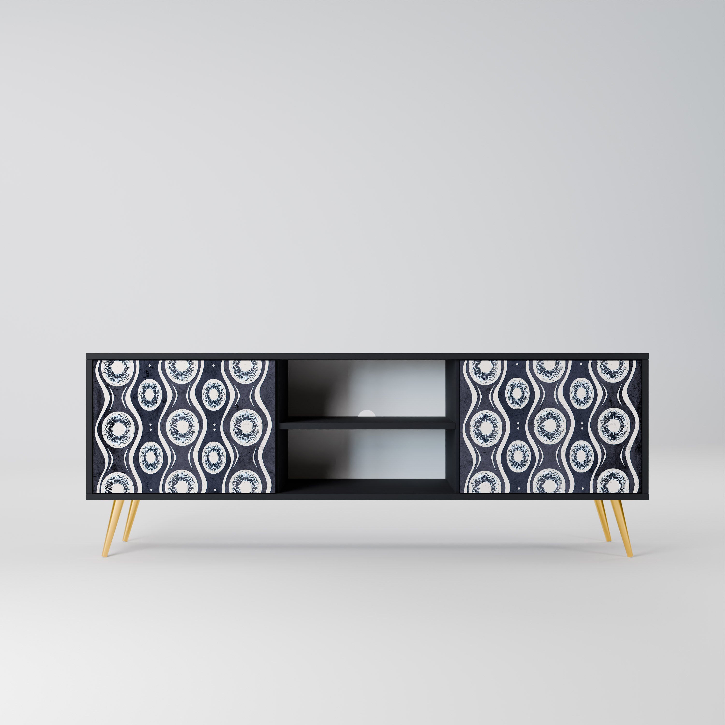 Mueble de TV de 2 puertas GRAPHITE EYES en acabado negro