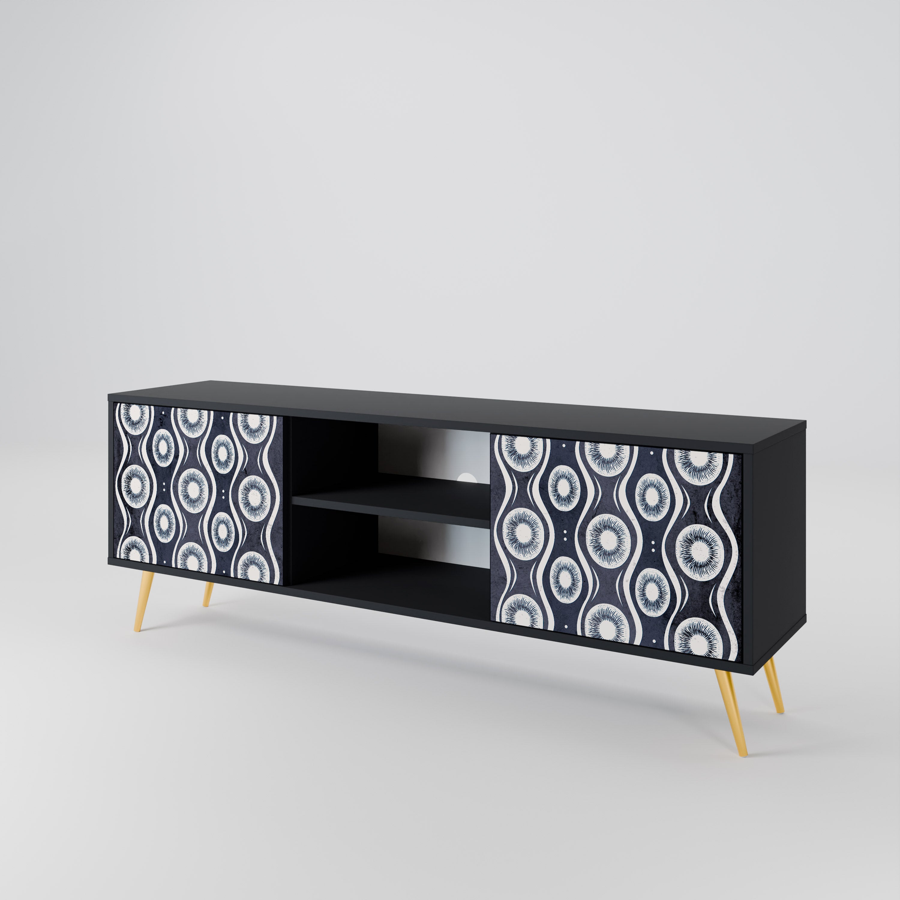 Mueble de TV de 2 puertas GRAPHITE EYES en acabado negro