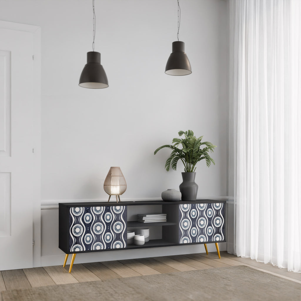 Mueble de TV de 2 puertas GRAPHITE EYES en acabado negro