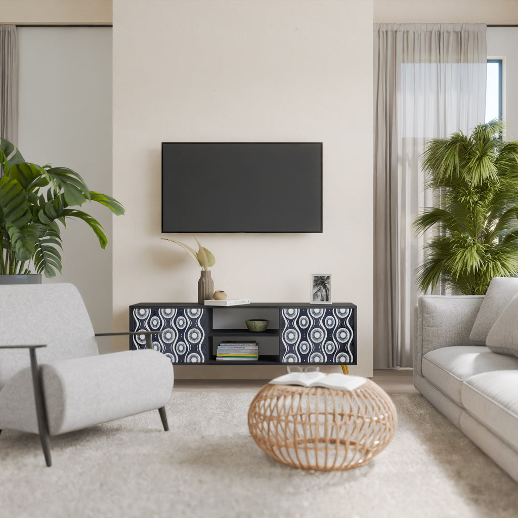 Mueble de TV de 2 puertas GRAPHITE EYES en acabado negro