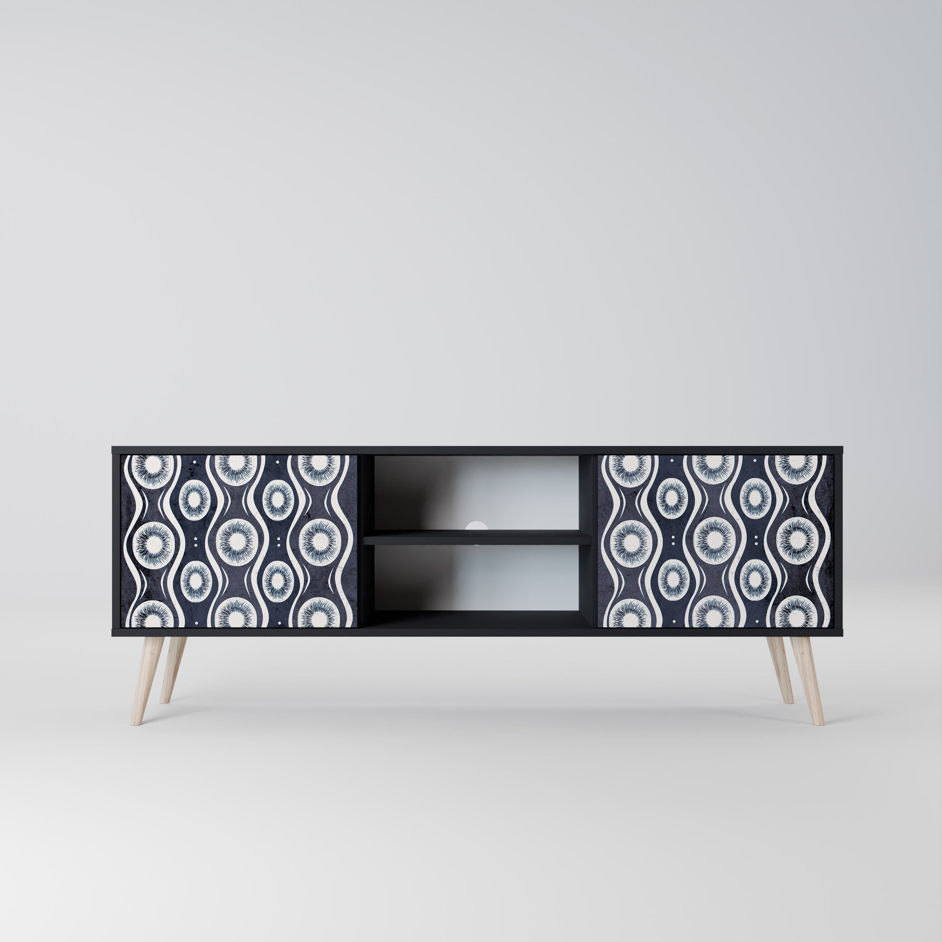 Mueble de TV de 2 puertas GRAPHITE EYES en acabado negro