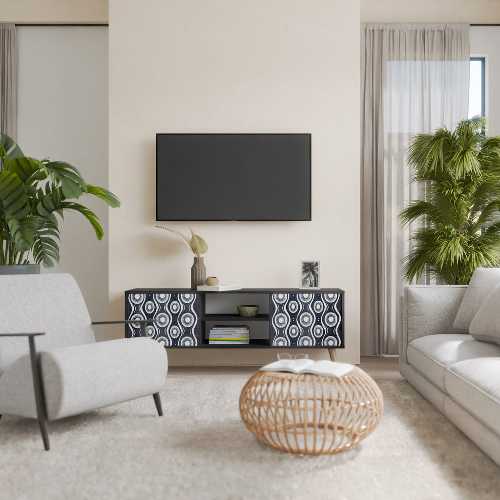 Mueble de TV de 2 puertas GRAPHITE EYES en acabado negro