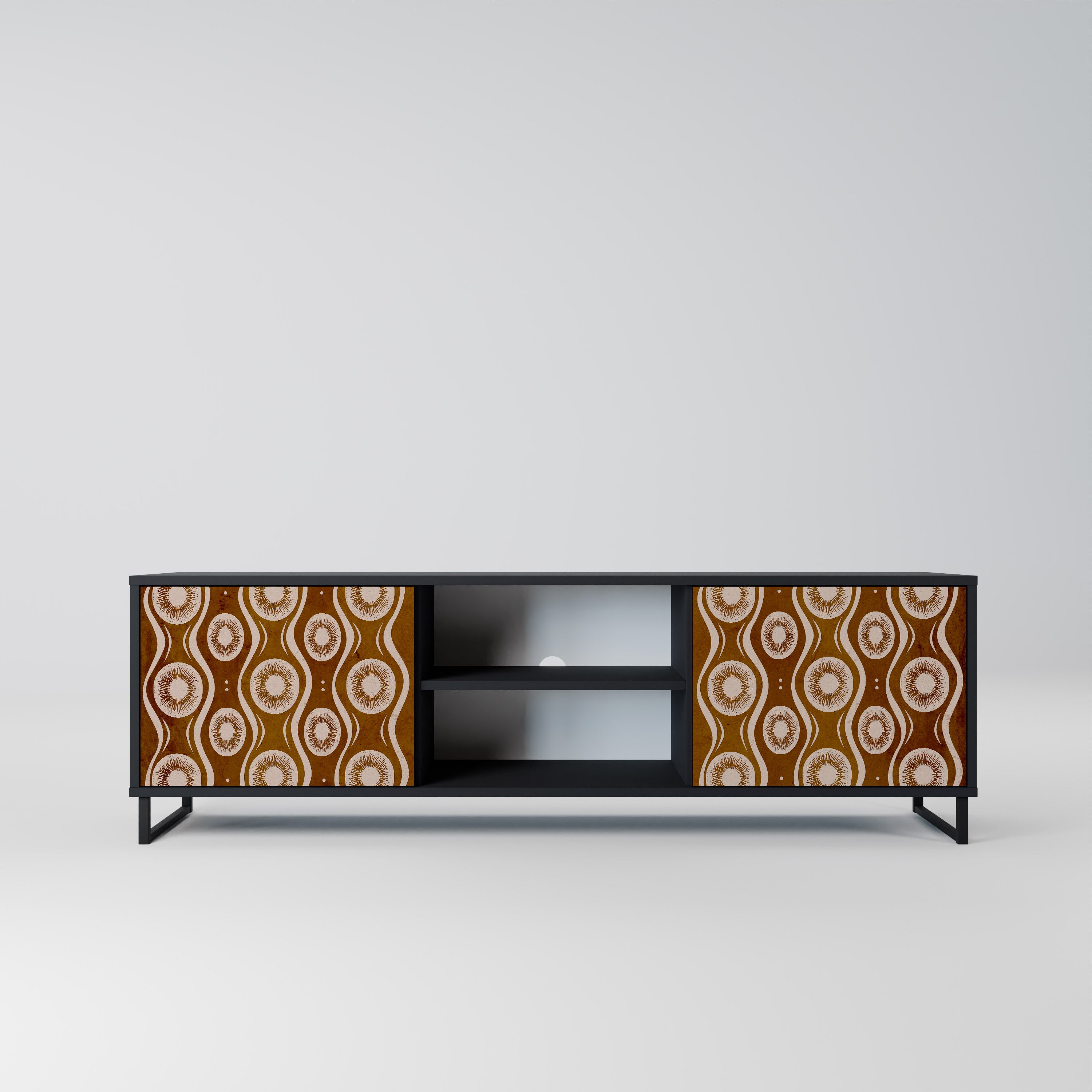 Mueble de TV de 2 puertas BROWN EYES en acabado negro