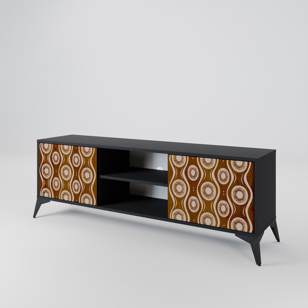 Mueble de TV de 2 puertas BROWN EYES en acabado negro