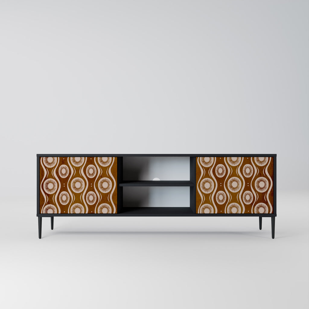 Mueble de TV de 2 puertas BROWN EYES en acabado negro
