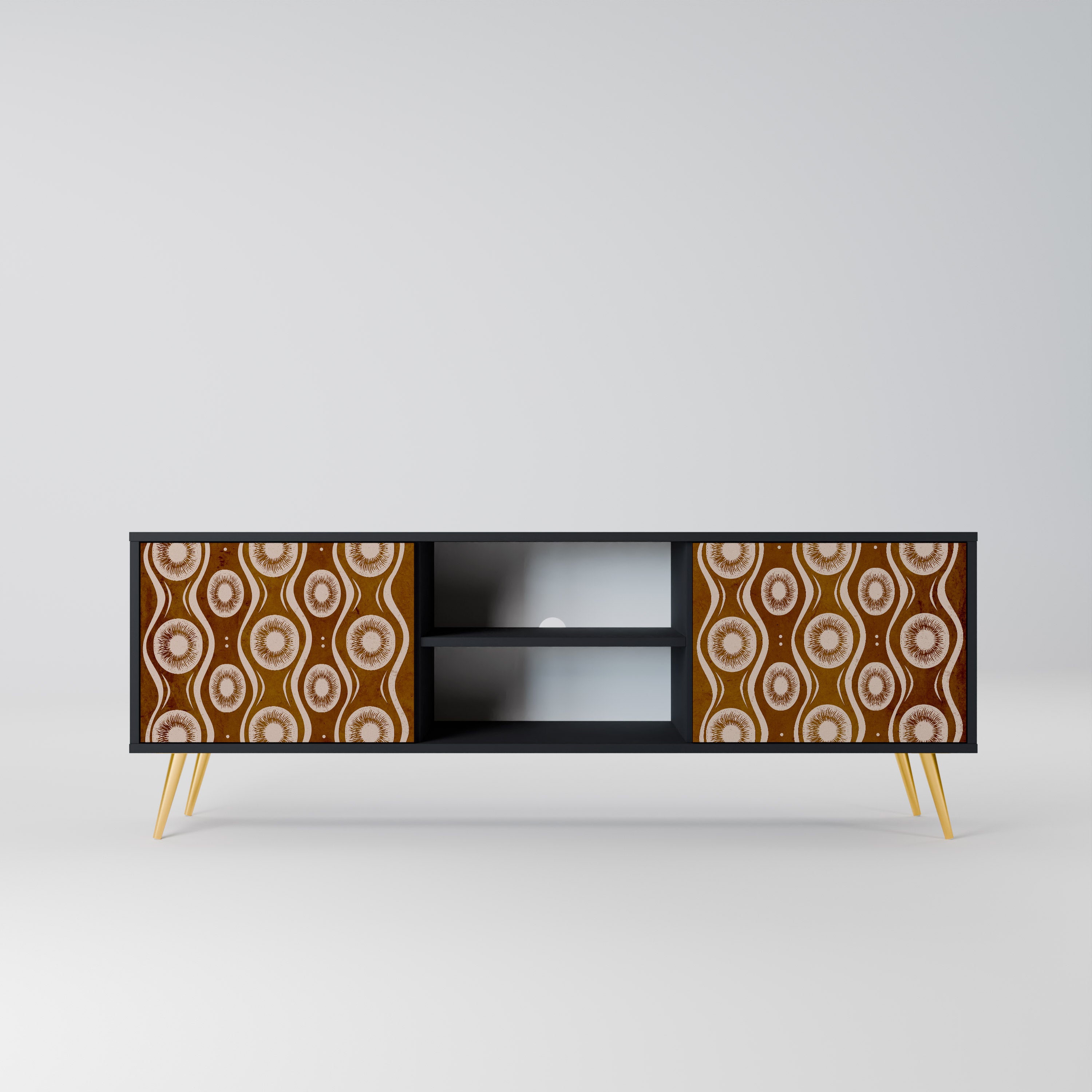 Mueble de TV de 2 puertas BROWN EYES en acabado negro