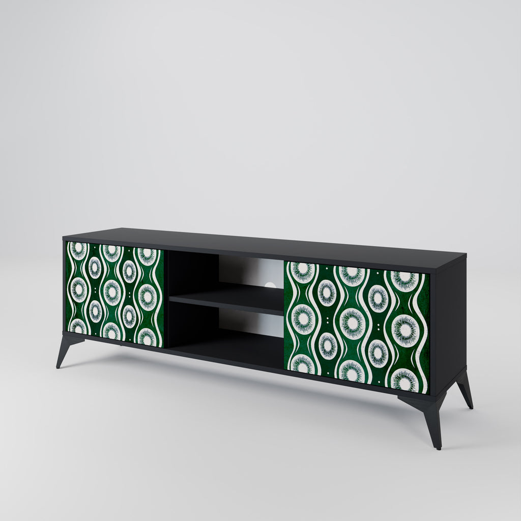 Mueble de TV de 2 puertas GREEN EYES con acabado negro