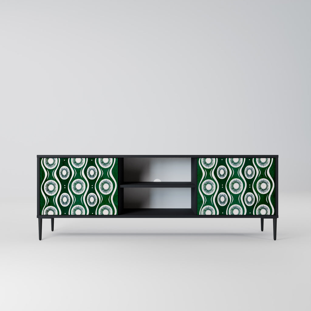 Mueble de TV de 2 puertas GREEN EYES con acabado negro