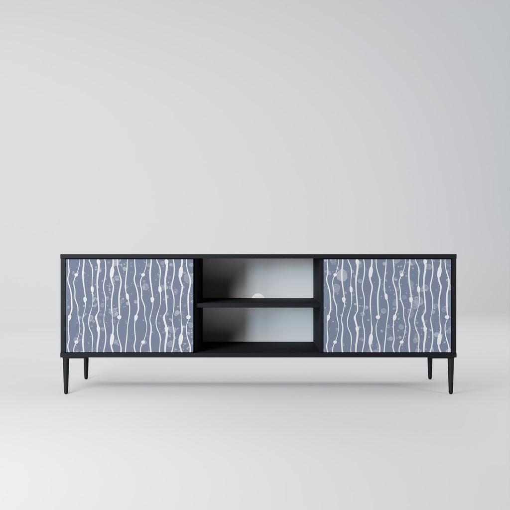 Mueble de TV de 2 puertas GRAPHITE RAIN en acabado negro