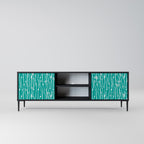 TURQUOISE RAIN Mueble de TV de 2 Puertas en Acabado Negro