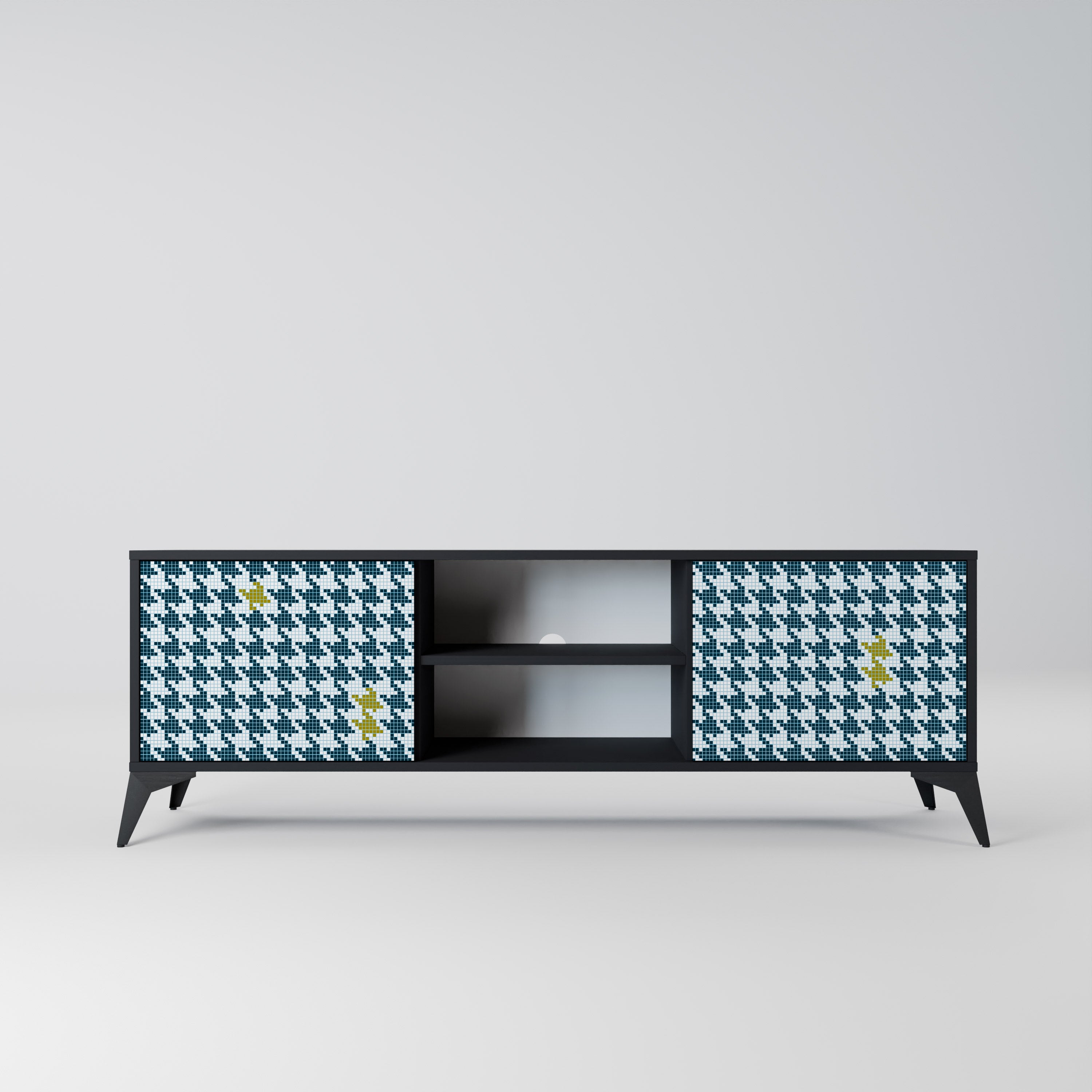 FUERA DE CONTEXTO Mueble de TV de 2 puertas en acabado negro
