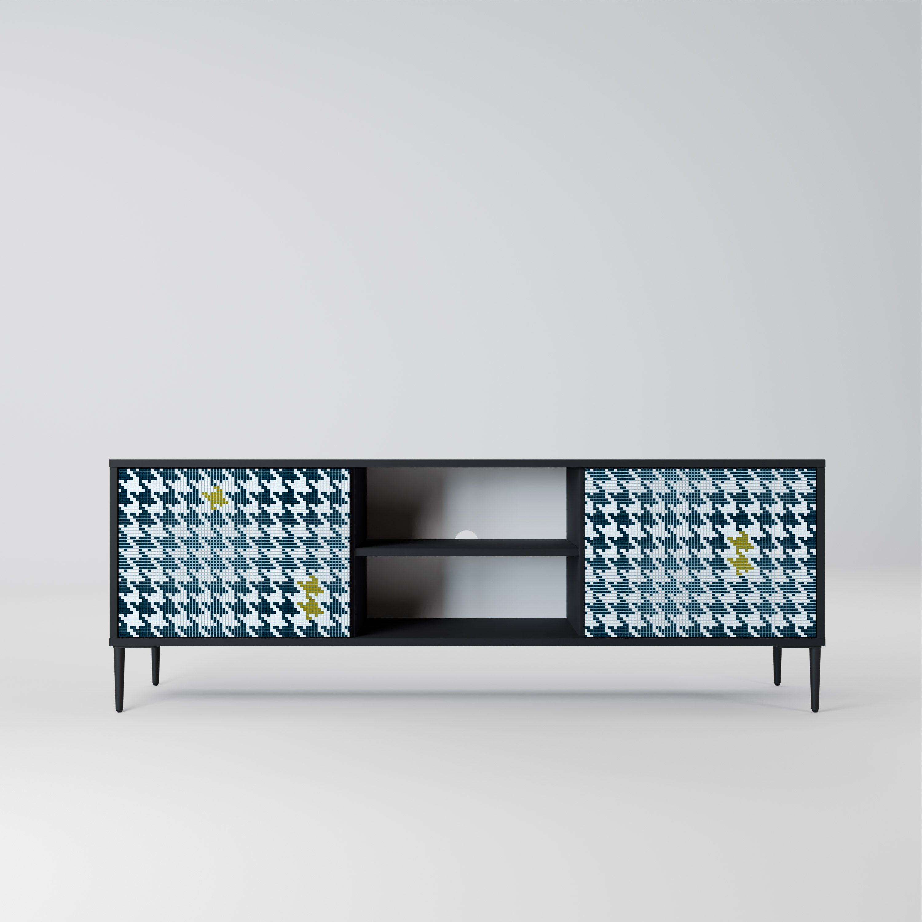 FUERA DE CONTEXTO Mueble de TV de 2 puertas en acabado negro