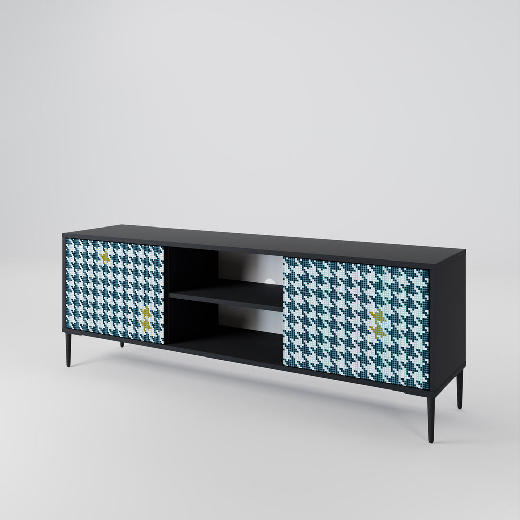 FUERA DE CONTEXTO Mueble de TV de 2 puertas en acabado negro