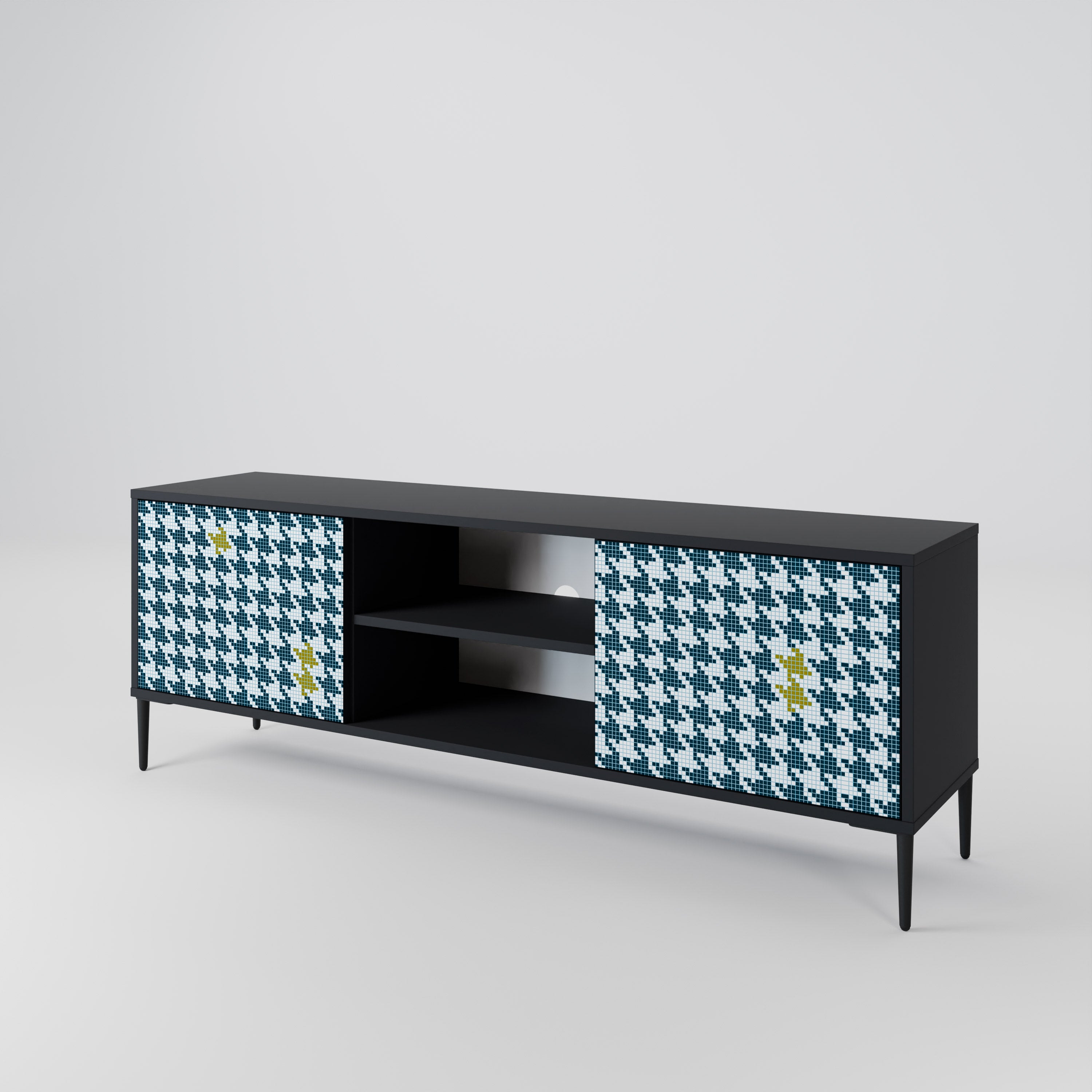 FUERA DE CONTEXTO Mueble de TV de 2 puertas en acabado negro