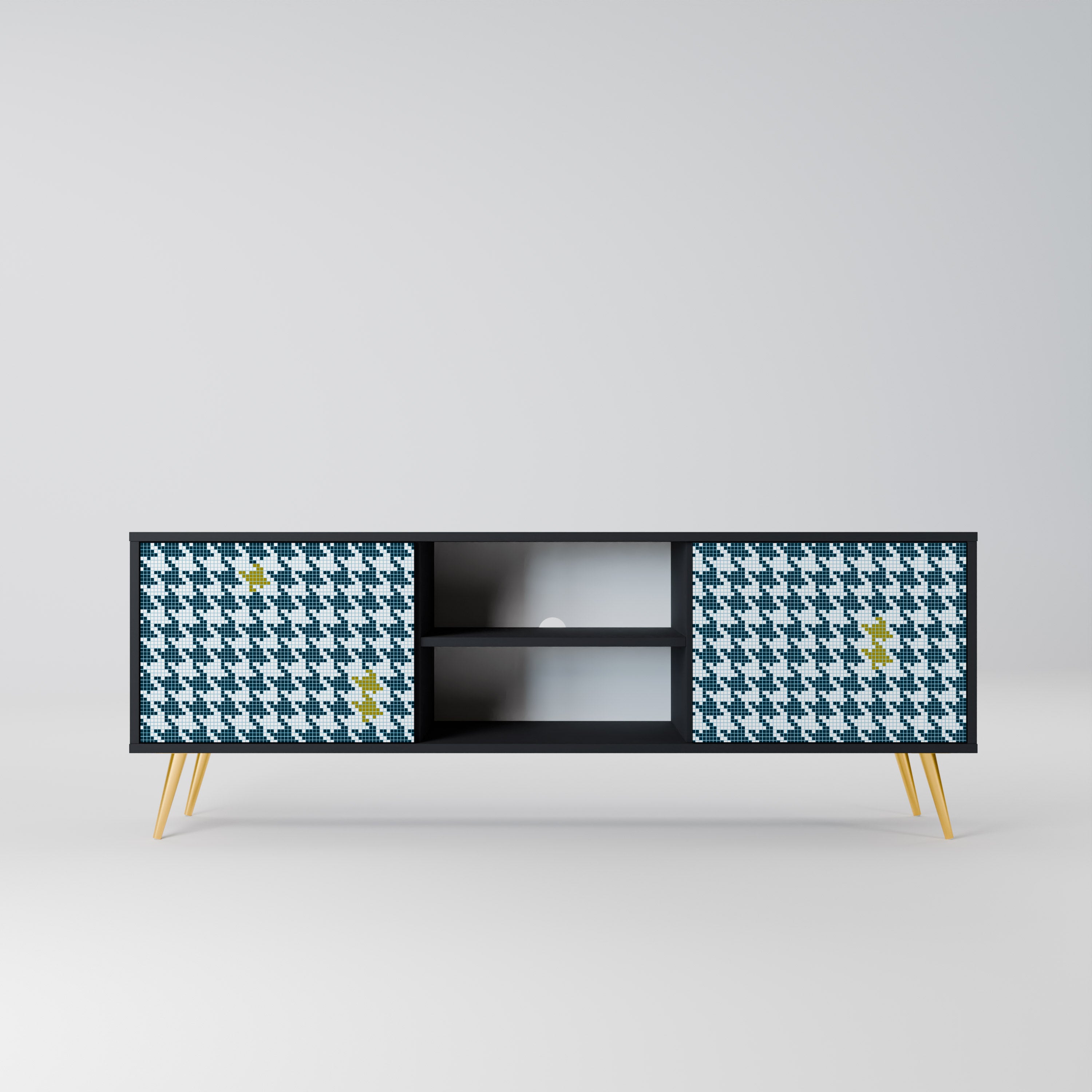 FUERA DE CONTEXTO Mueble de TV de 2 puertas en acabado negro