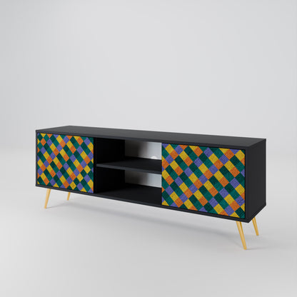 PAINTED SQUARES MIX Mueble de TV de 2 Puertas
