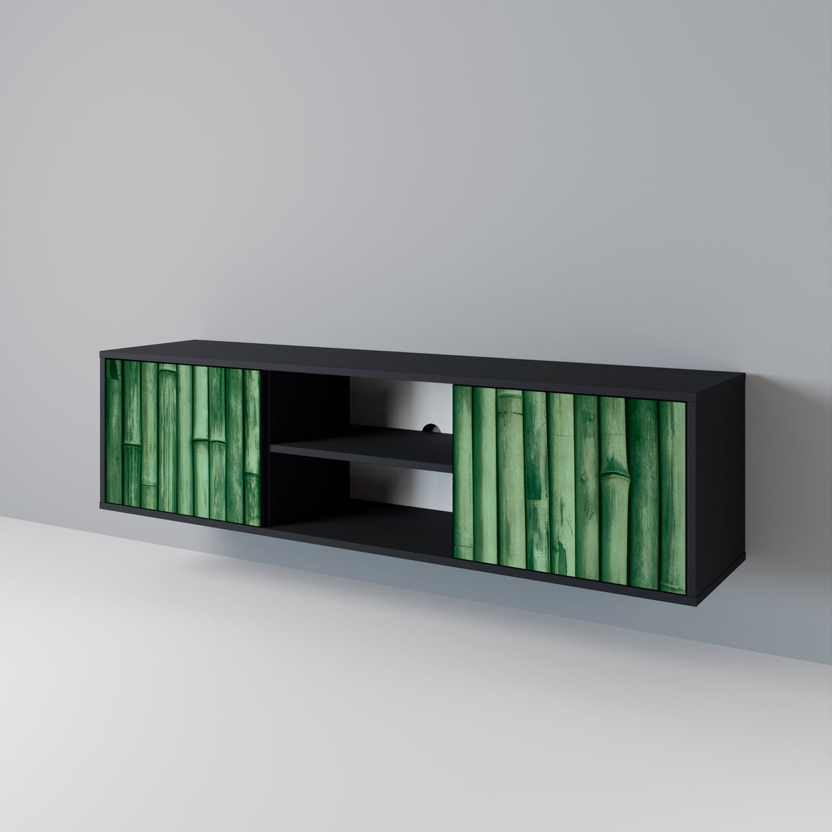 NATURAL GREEN Mueble de TV de 2 Puertas