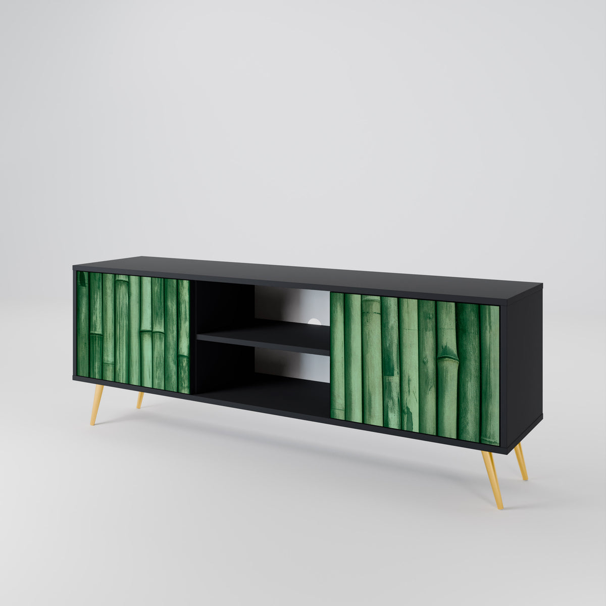 NATURAL GREEN Mueble de TV de 2 Puertas
