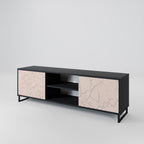 CERAMIC TEXTURE 2-Door TV Stand in Black Finish
