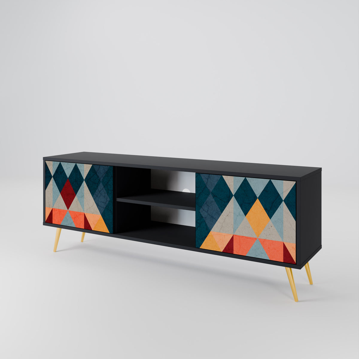 CRACKED ILLUSION Mueble de TV de 2 Puertas