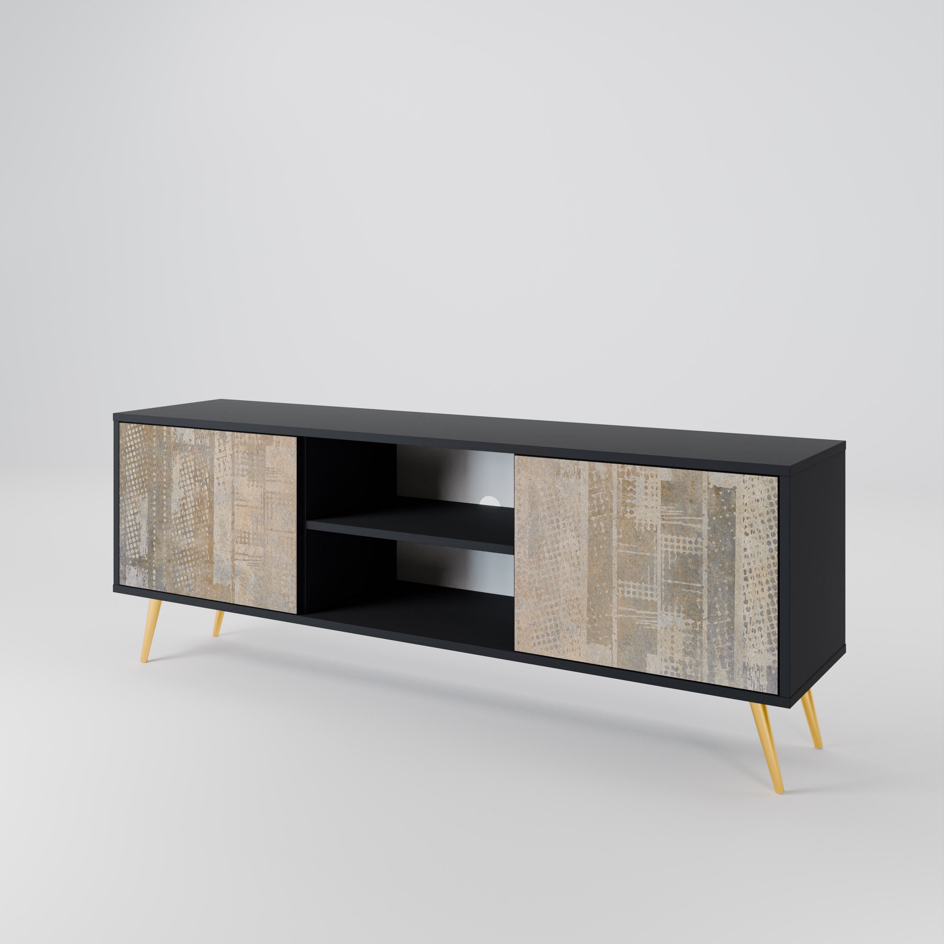 Mueble para TV de 2 puertas SCREEN ERROR con acabado negro