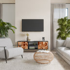 PRISM MOSAIC 2-Door TV Stand in Black Finish