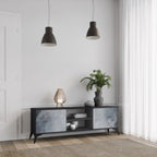 MUTED ARC 2-Door TV Stand in Black Finish