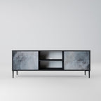 MUTED ARC 2-Door TV Stand in Black Finish