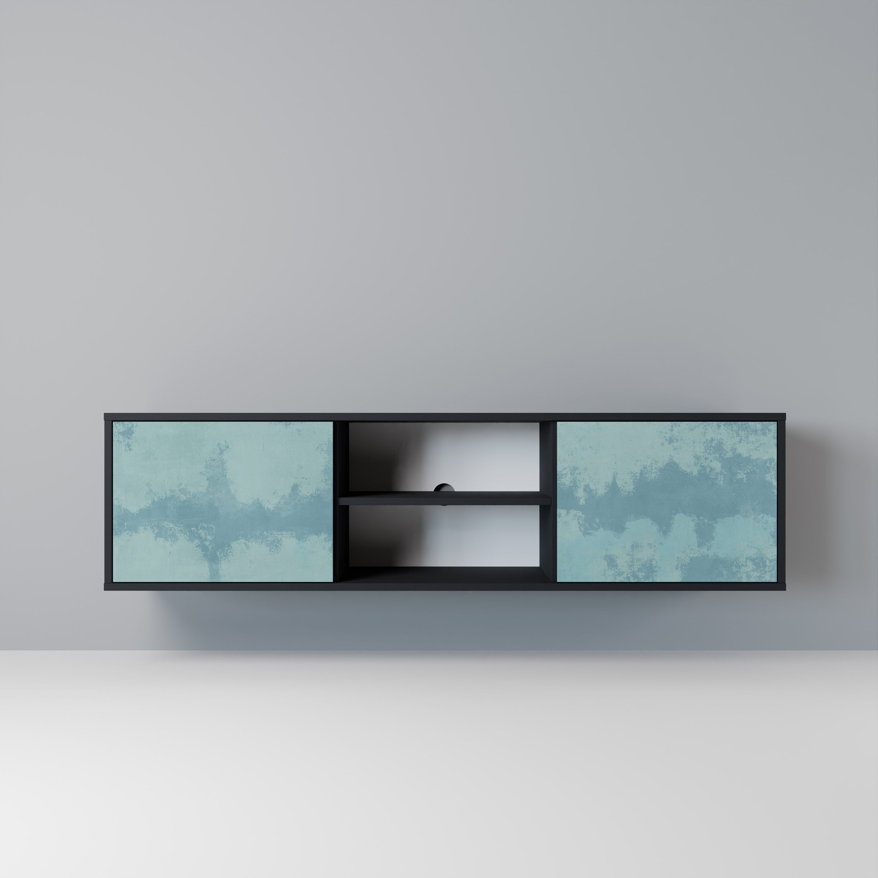 Mueble de TV SKY WASH de 2 puertas con acabado negro