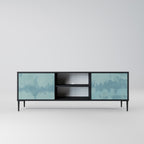 SKY WASH 2-Door TV Stand in Black Finish