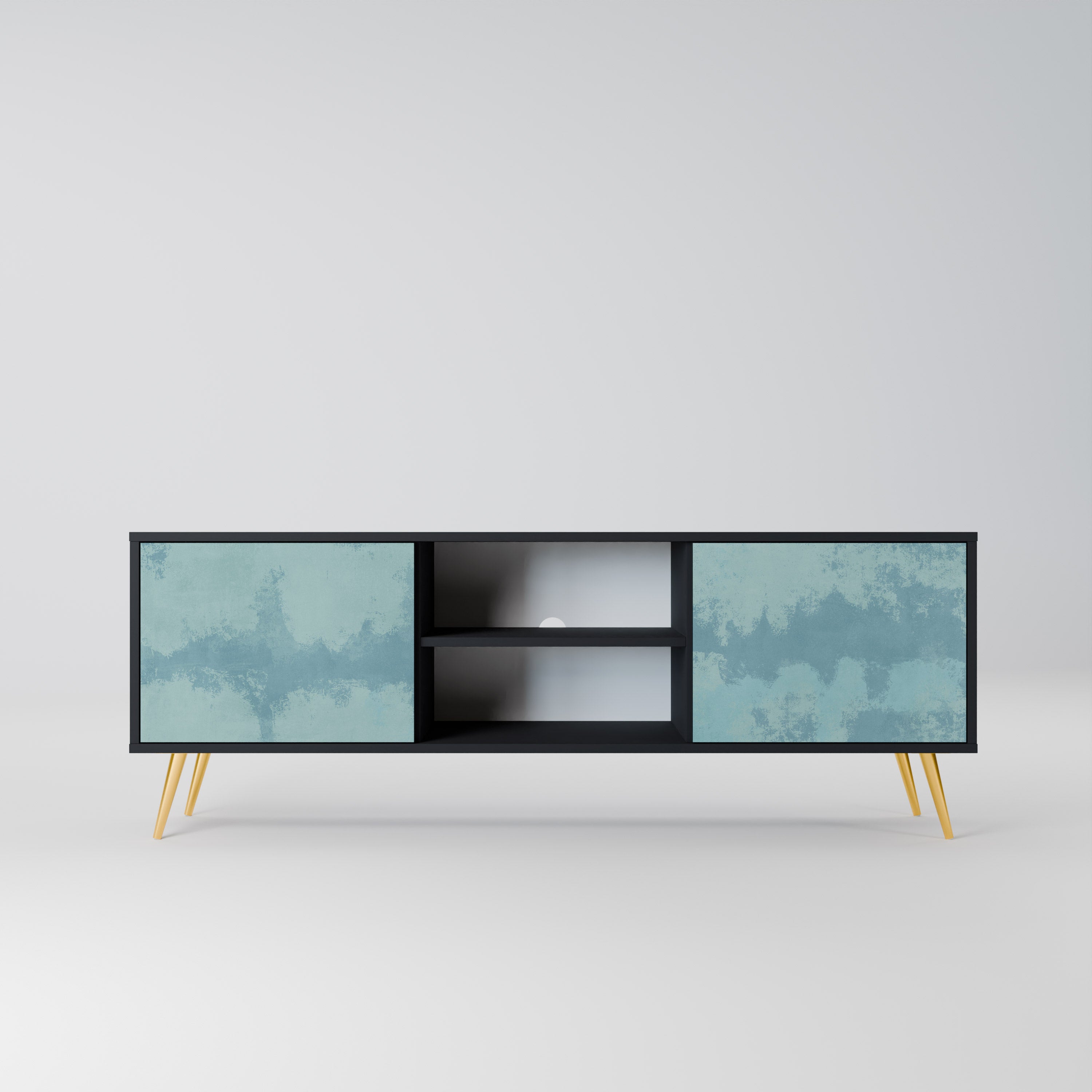 Mueble de TV SKY WASH de 2 puertas con acabado negro