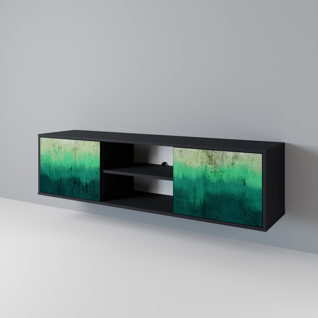 Mueble de TV de 2 puertas NORTHERN LIGHTS con acabado negro