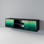 NORTHERN LIGHTS 2-Door TV Stand in Black Finish