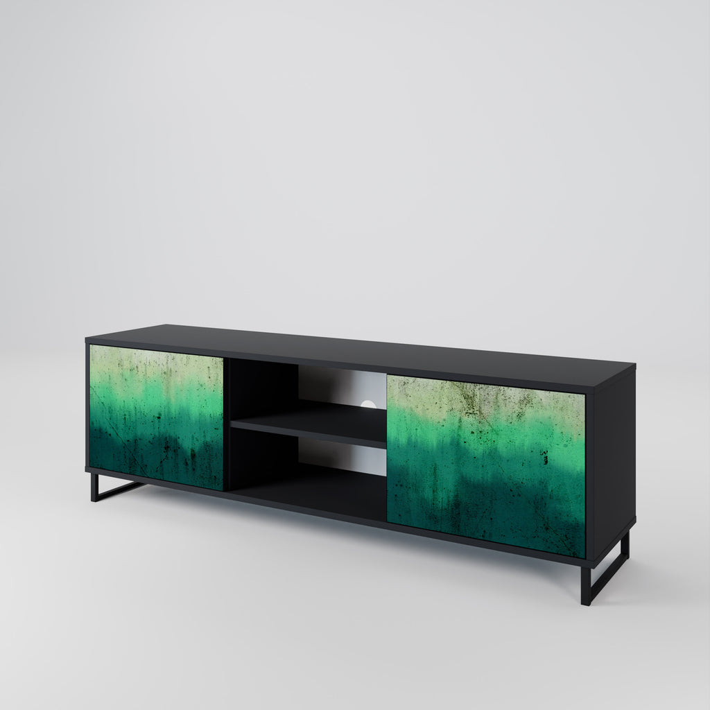 Mueble de TV de 2 puertas NORTHERN LIGHTS con acabado negro