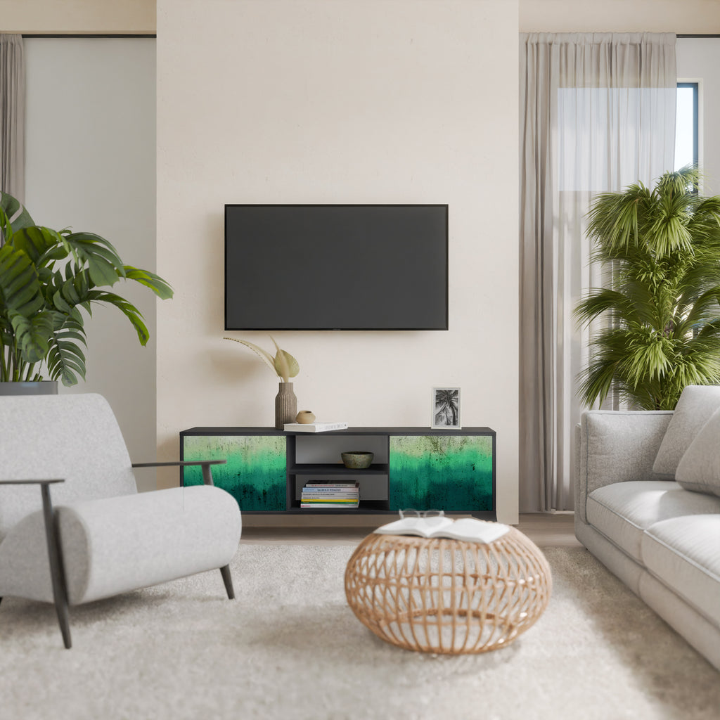 Mueble de TV de 2 puertas NORTHERN LIGHTS con acabado negro