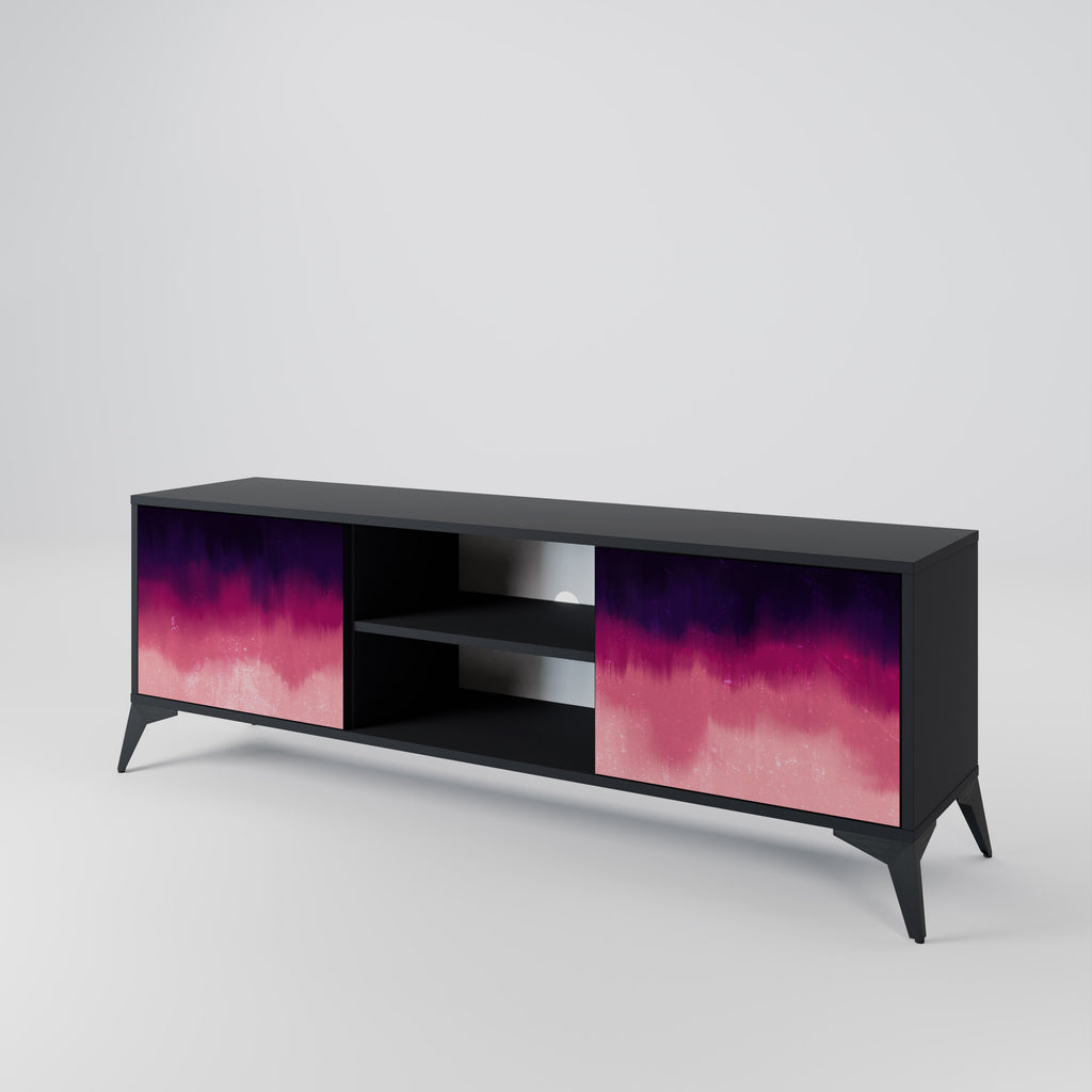 Mueble de TV AURORA BOREALIS de 2 puertas con acabado negro