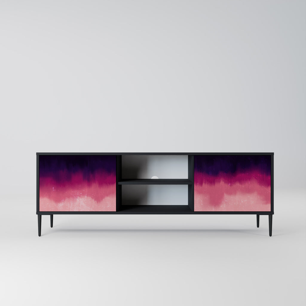 Mueble de TV AURORA BOREALIS de 2 puertas con acabado negro