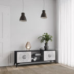 SOLID CIRCLES 2-Door TV Stand in Black Finish