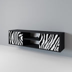 SPLENDID ZEBRA Mueble de TV de 2 Puertas en Acabado Negro
