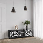 SPLENDID ZEBRA Mueble de TV de 2 Puertas en Acabado Negro